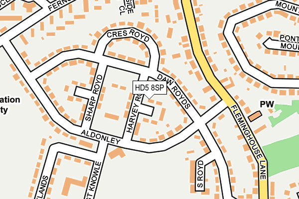 HD5 8SP map - OS OpenMap – Local (Ordnance Survey)