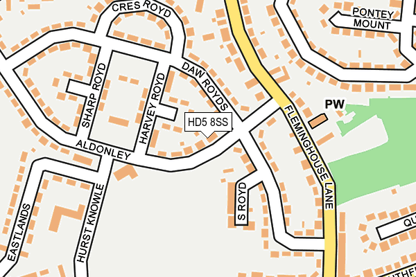 HD5 8SS map - OS OpenMap – Local (Ordnance Survey)