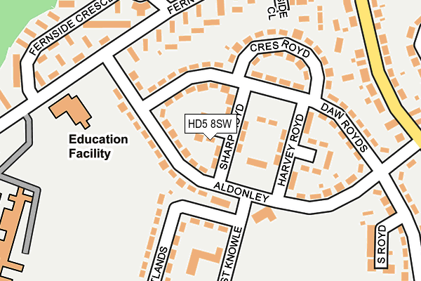 HD5 8SW map - OS OpenMap – Local (Ordnance Survey)