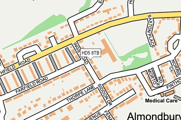 HD5 8TB map - OS OpenMap – Local (Ordnance Survey)