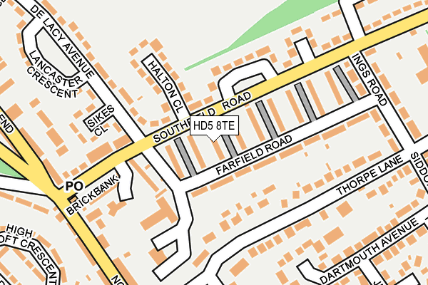 HD5 8TE map - OS OpenMap – Local (Ordnance Survey)
