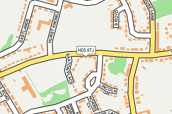 HD5 8TJ map - OS OpenMap – Local (Ordnance Survey)