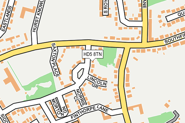HD5 8TN map - OS OpenMap – Local (Ordnance Survey)