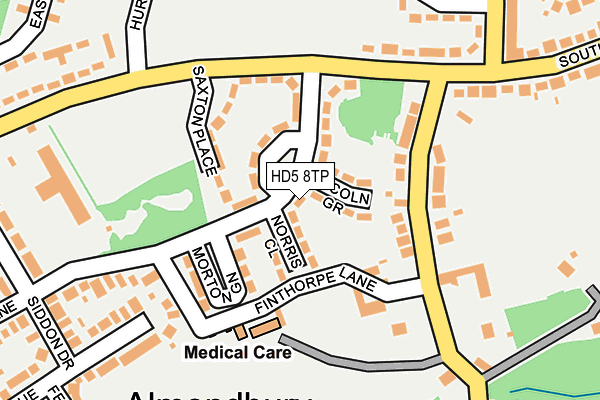 HD5 8TP map - OS OpenMap – Local (Ordnance Survey)