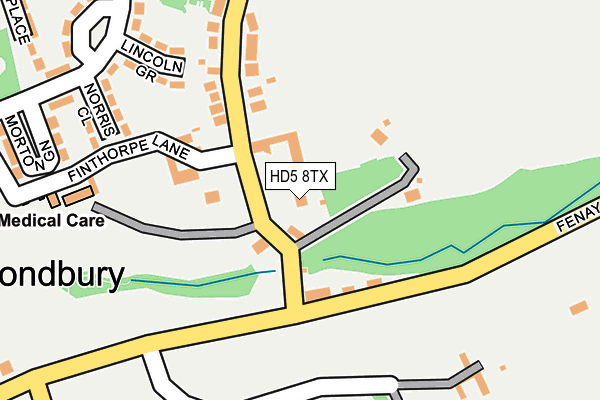 HD5 8TX map - OS OpenMap – Local (Ordnance Survey)