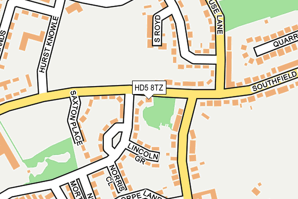 HD5 8TZ map - OS OpenMap – Local (Ordnance Survey)