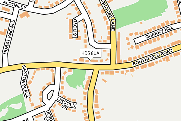 HD5 8UA map - OS OpenMap – Local (Ordnance Survey)