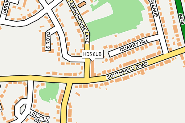 HD5 8UB map - OS OpenMap – Local (Ordnance Survey)