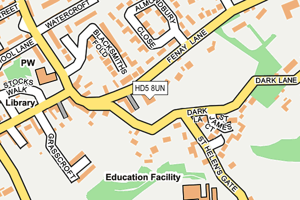 HD5 8UN map - OS OpenMap – Local (Ordnance Survey)