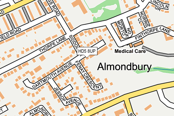 HD5 8UP map - OS OpenMap – Local (Ordnance Survey)