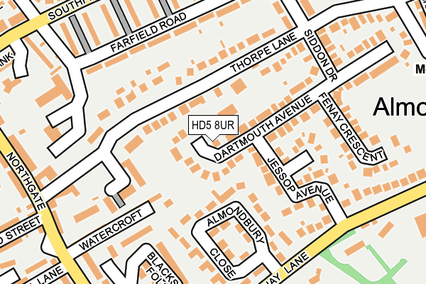 HD5 8UR map - OS OpenMap – Local (Ordnance Survey)