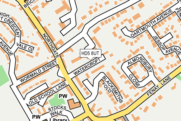 HD5 8UT map - OS OpenMap – Local (Ordnance Survey)
