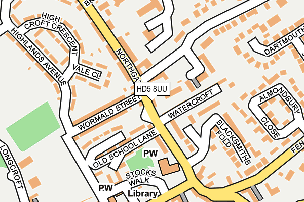 HD5 8UU map - OS OpenMap – Local (Ordnance Survey)