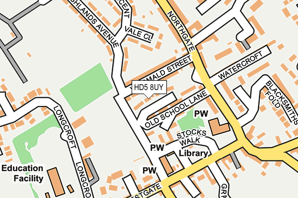 HD5 8UY map - OS OpenMap – Local (Ordnance Survey)