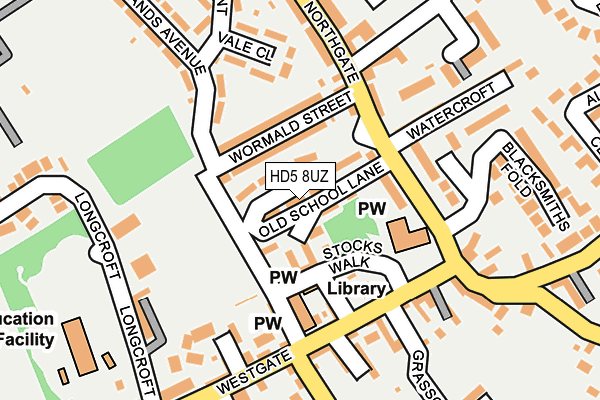 HD5 8UZ map - OS OpenMap – Local (Ordnance Survey)