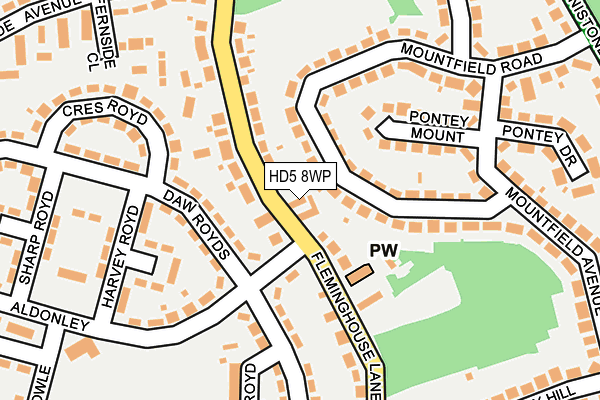 HD5 8WP map - OS OpenMap – Local (Ordnance Survey)