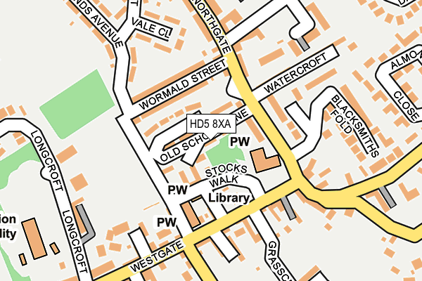 HD5 8XA map - OS OpenMap – Local (Ordnance Survey)
