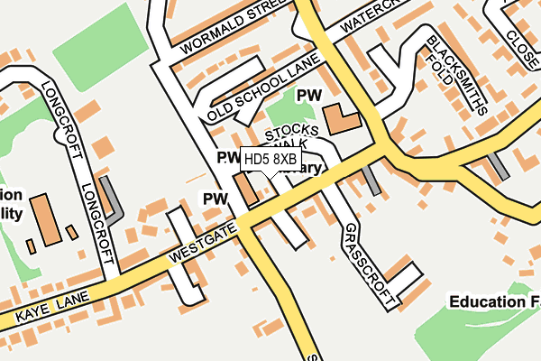 HD5 8XB map - OS OpenMap – Local (Ordnance Survey)