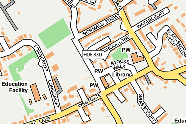 HD5 8XD map - OS OpenMap – Local (Ordnance Survey)