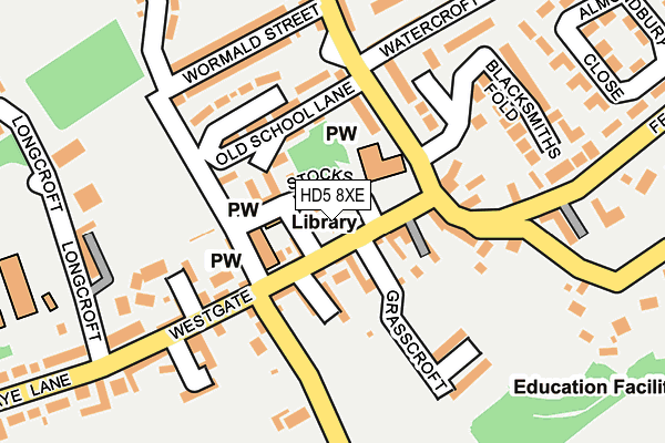 HD5 8XE map - OS OpenMap – Local (Ordnance Survey)