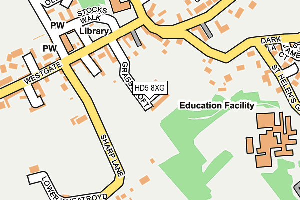 HD5 8XG map - OS OpenMap – Local (Ordnance Survey)