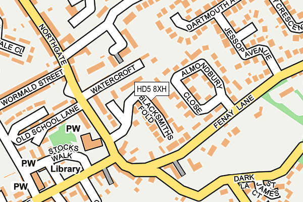 HD5 8XH map - OS OpenMap – Local (Ordnance Survey)