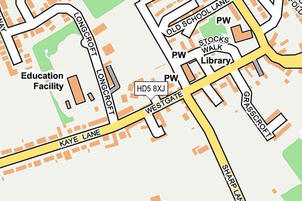 HD5 8XJ map - OS OpenMap – Local (Ordnance Survey)