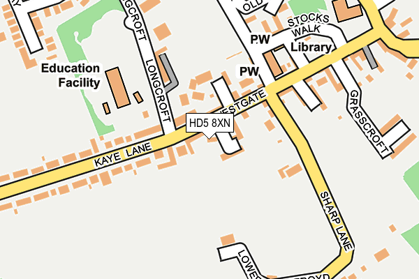 HD5 8XN map - OS OpenMap – Local (Ordnance Survey)