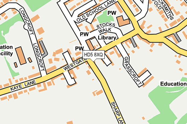HD5 8XQ map - OS OpenMap – Local (Ordnance Survey)