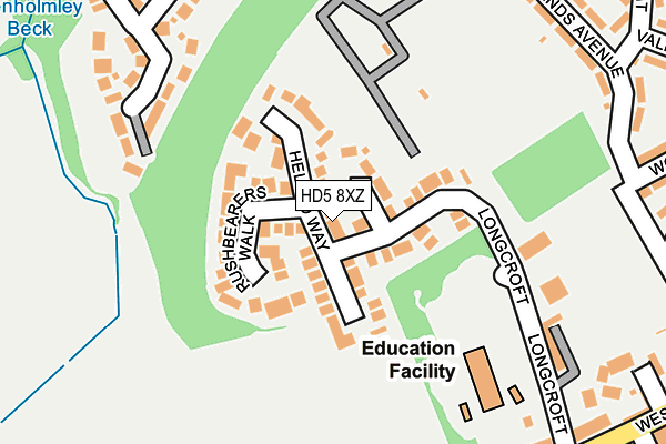 HD5 8XZ map - OS OpenMap – Local (Ordnance Survey)