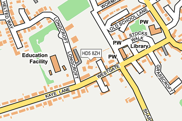 HD5 8ZH map - OS OpenMap – Local (Ordnance Survey)