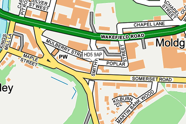 HD5 9AP map - OS OpenMap – Local (Ordnance Survey)