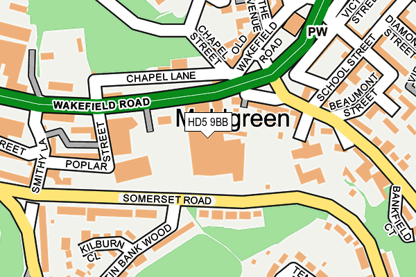 HD5 9BB map - OS OpenMap – Local (Ordnance Survey)