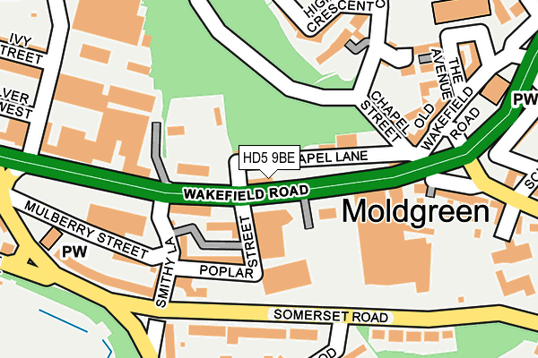 HD5 9BE map - OS OpenMap – Local (Ordnance Survey)