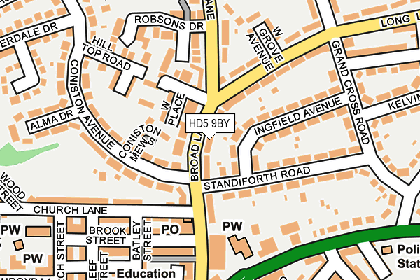 HD5 9BY map - OS OpenMap – Local (Ordnance Survey)
