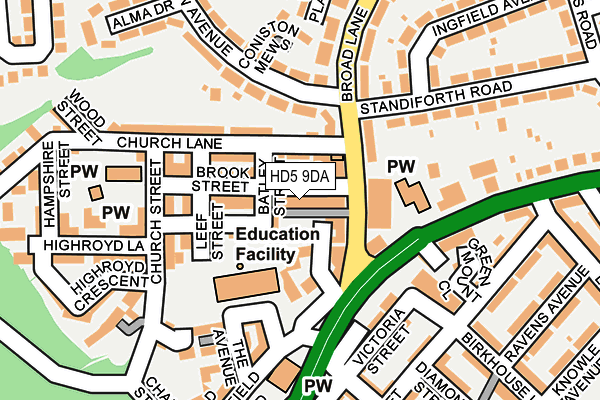 HD5 9DA map - OS OpenMap – Local (Ordnance Survey)