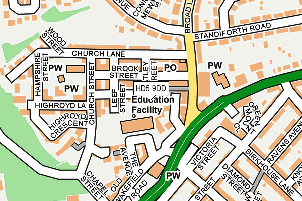 HD5 9DD map - OS OpenMap – Local (Ordnance Survey)