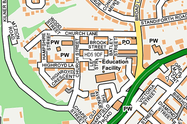 HD5 9DF map - OS OpenMap – Local (Ordnance Survey)