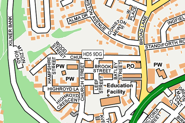 HD5 9DG map - OS OpenMap – Local (Ordnance Survey)