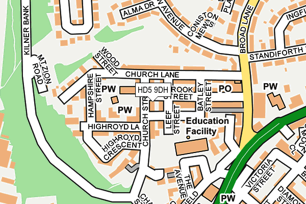 HD5 9DH map - OS OpenMap – Local (Ordnance Survey)