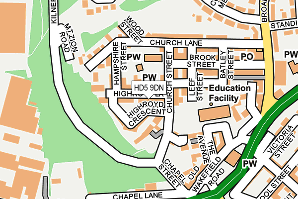 HD5 9DN map - OS OpenMap – Local (Ordnance Survey)