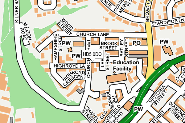 HD5 9DQ map - OS OpenMap – Local (Ordnance Survey)