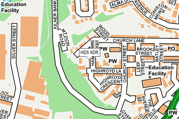 HD5 9DR map - OS OpenMap – Local (Ordnance Survey)