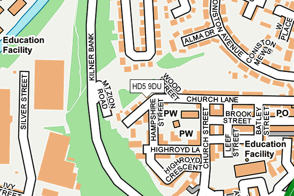 HD5 9DU map - OS OpenMap – Local (Ordnance Survey)