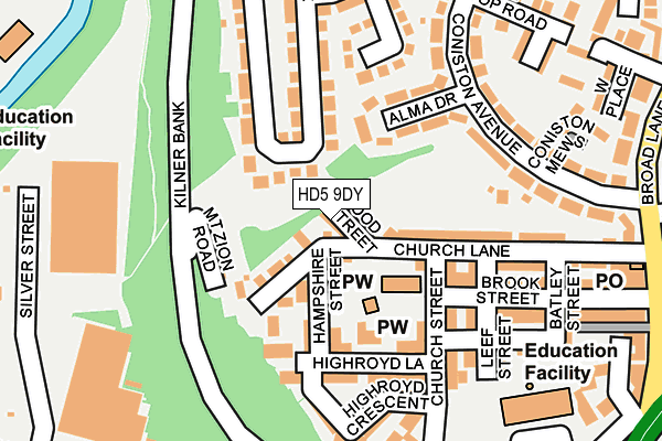 HD5 9DY map - OS OpenMap – Local (Ordnance Survey)