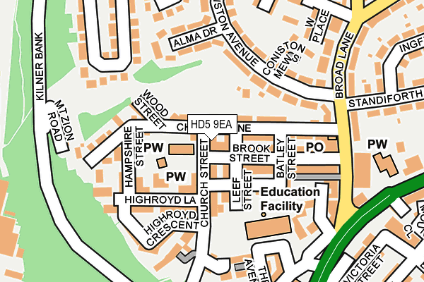 HD5 9EA map - OS OpenMap – Local (Ordnance Survey)