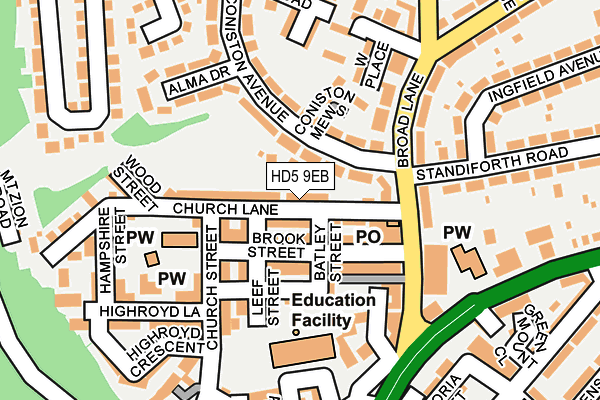 HD5 9EB map - OS OpenMap – Local (Ordnance Survey)