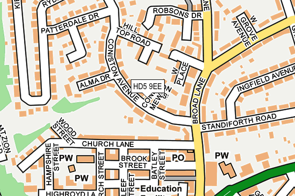 HD5 9EE map - OS OpenMap – Local (Ordnance Survey)