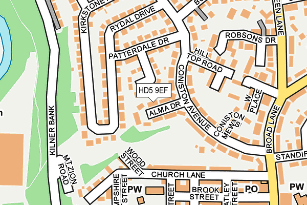 HD5 9EF map - OS OpenMap – Local (Ordnance Survey)