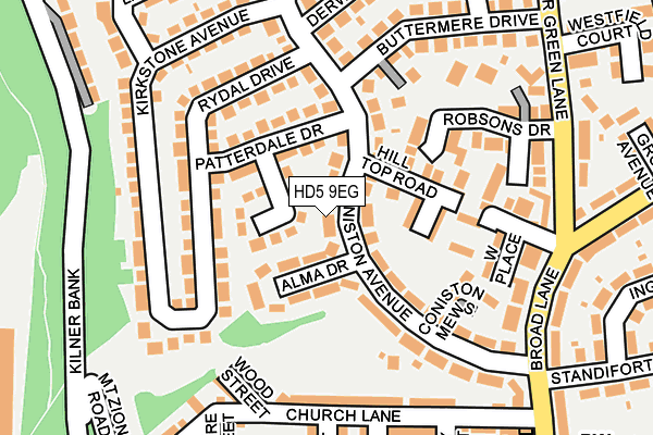 HD5 9EG map - OS OpenMap – Local (Ordnance Survey)